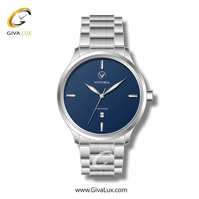 ساعت مچی اورجینال زنانه ویتوریا | Vittoria نقره ای | نقره ای| سرمه ای| کد رفرنس VT3261