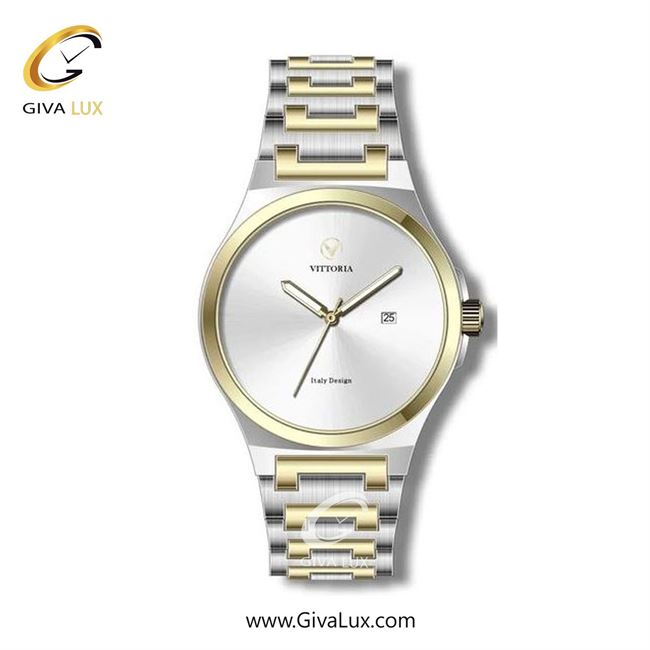 ساعت مچی اورجینال مردانه ویتوریا | Vittoria نقره ای-طلایی | طلایی-نقره ای| نقره ای| کد رفرنس VT3263