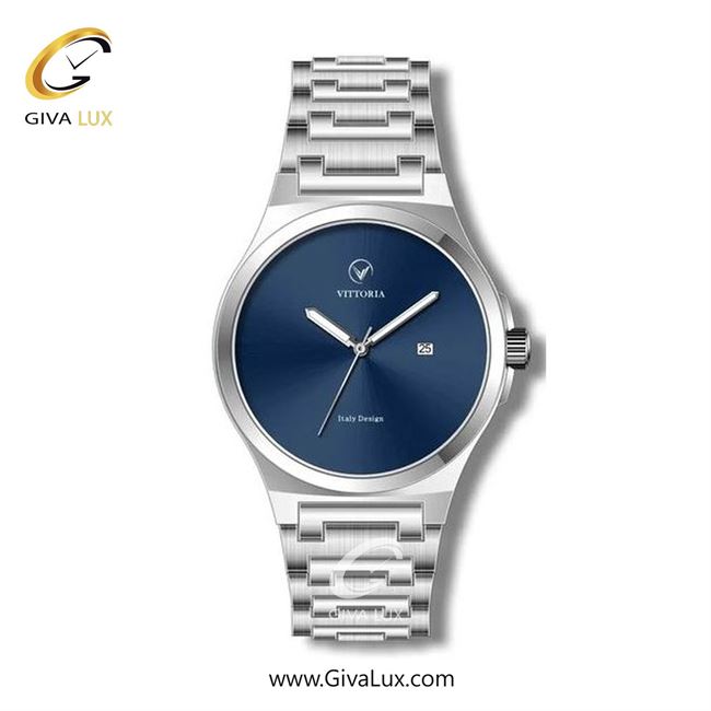 ساعت مچی اورجینال مردانه ویتوریا | Vittoria نقره ای | نقره ای| سرمه ای| کد رفرنس VT3263