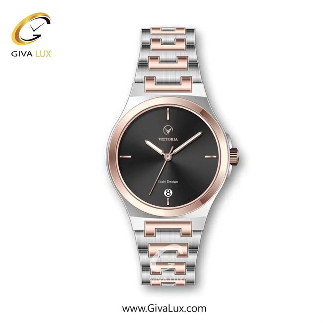ساعت مچی اورجینال زنانه ویتوریا | Vittoria رزگلد-نقره ای | نقره ای-رزگلد| مشکی| کد رفرنس VT3263L