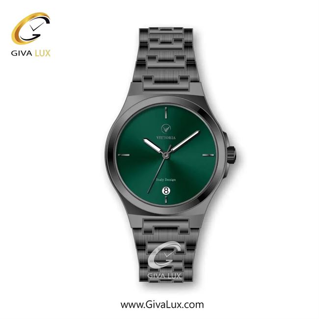 ساعت مچی اورجینال زنانه ویتوریا | Vittoria تیتانیوم | تیتانیوم(زغالی)| سبز یشمی تیره| کد رفرنس VT3263L
