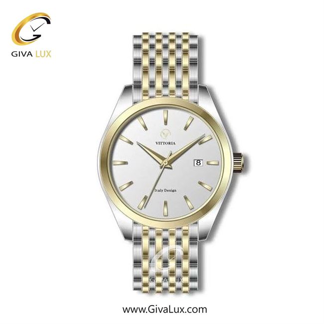 ساعت مچی اورجینال مردانه ویتوریا | Vittoria نقره ای-طلایی | طلایی-نقره ای| نقره ای| کد رفرنس VT3264