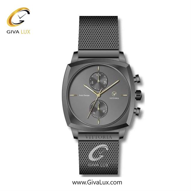 ساعت مچی اورجینال مردانه ویتوریا | Vittoria سه موتوره فول تایم تیتانیوم | تیتانیوم(زغالی)| دودی|تیتانیوم| کد رفرنس VT3266