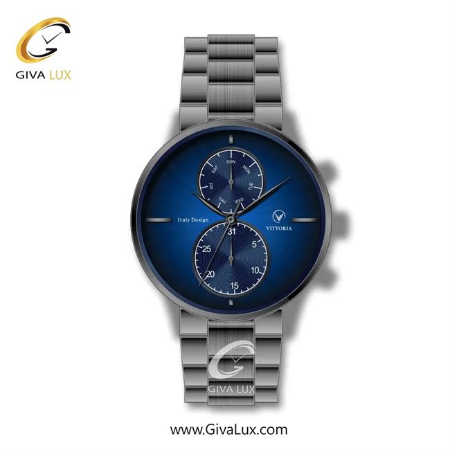 ساعت مچی اورجینال مردانه ویتوریا | Vittoria سه موتوره فول تایم تیتانیوم | تیتانیوم(زغالی)| سرمه ای| کد رفرنس VT3271