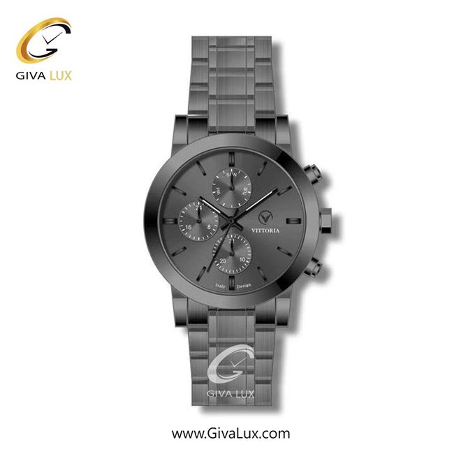 ساعت مچی اورجینال زنانه ویتوریا | Vittoria سه موتوره فول تایم تیتانیوم | تیتانیوم(زغالی)| دودی|تیتانیوم| کد رفرنس VT3274