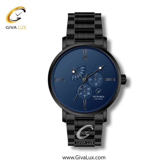 ساعت مچی اورجینال مردانه ویتوریا | Vittoria سه موتوره فول تایم مشکی | مشکی| سرمه ای| کد رفرنس VT3276