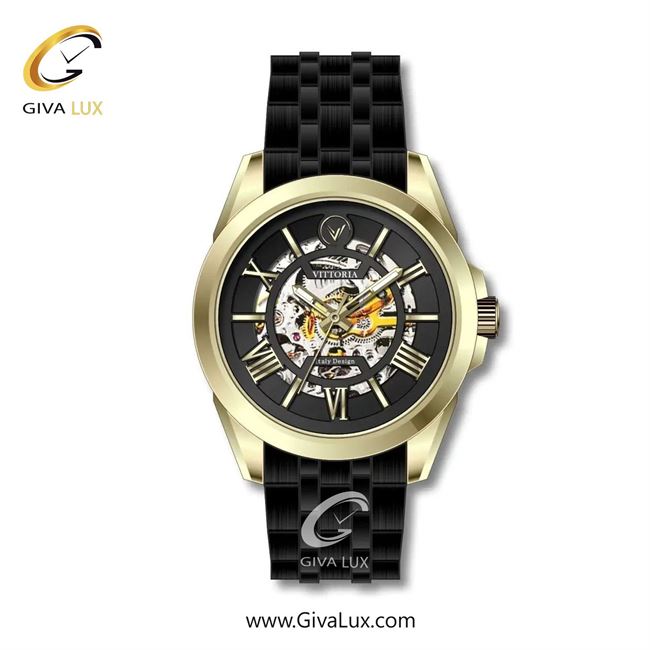 ساعت مچی اورجینال مردانه ویتوریا | Vittoria طلایی | مشکی| مشکی| کد رفرنس VT3280