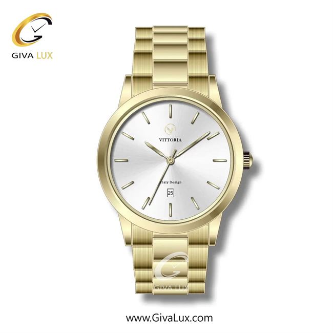 ساعت مچی اورجینال مردانه ویتوریا | Vittoria طلایی | طلایی| نقره ای| کد رفرنس VT3282