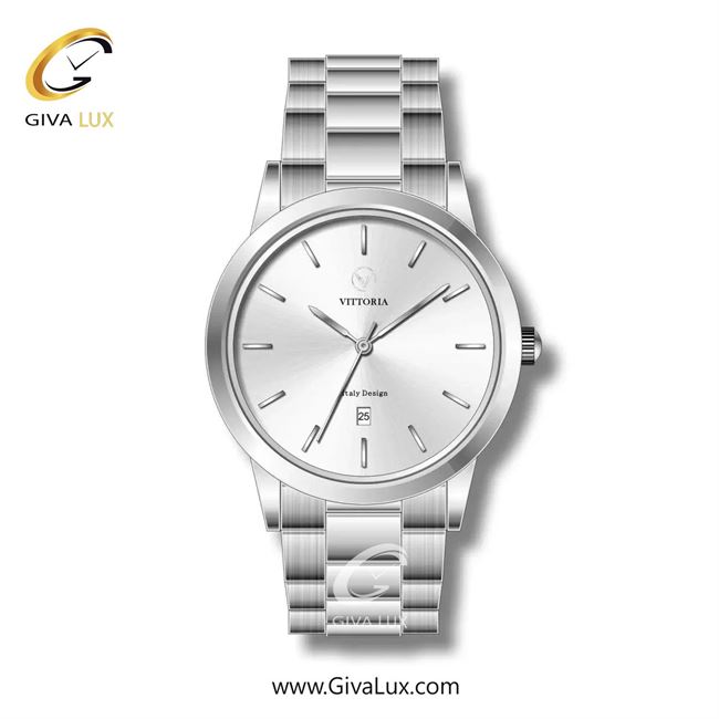ساعت مچی اورجینال مردانه ویتوریا | Vittoria نقره ای | نقره ای| نقره ای| کد رفرنس VT3282