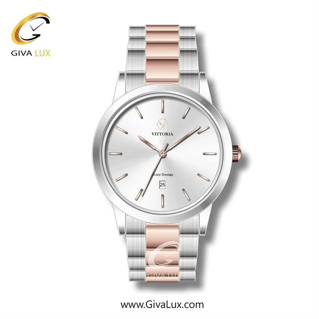 ساعت مچی اورجینال مردانه ویتوریا | Vittoria نقره ای | رزگلد-نقره ای| نقره ای| کد رفرنس VT3282