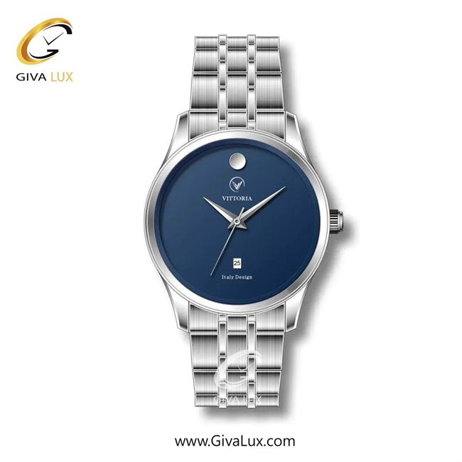 ساعت مچی اورجینال زنانه ویتوریا | Vittoria نقره ای | نقره ای| سرمه ای| کد رفرنس VT3283