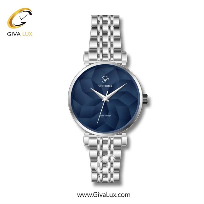 ساعت مچی اورجینال زنانه ویتوریا | Vittoria نقره ای | نقره ای| سرمه ای| کد رفرنس VT3286