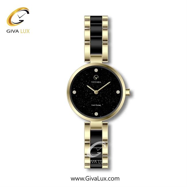 ساعت مچی اورجینال زنانه ویتوریا | Vittoria طلایی | طلایی-مشکی| مشکی| کد رفرنس VT3289