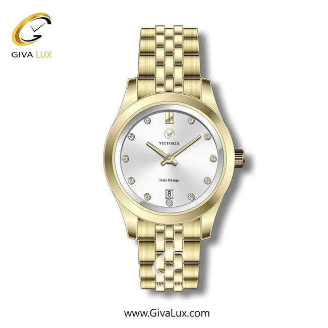 ساعت مچی اورجینال زنانه ویتوریا | Vittoria طلایی | طلایی| نقره ای| کد رفرنس VT3290