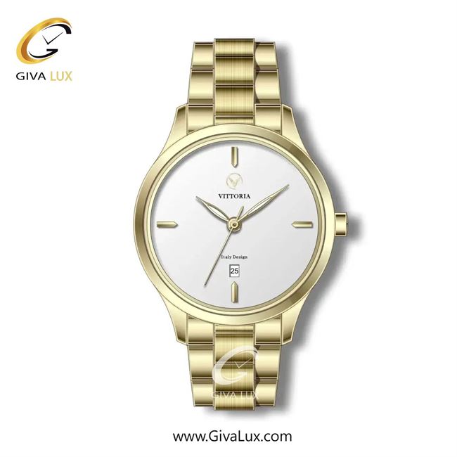 ساعت مچی اورجینال زنانه ویتوریا | Vittoria طلایی | طلایی| نقره ای| کد رفرنس VT3291