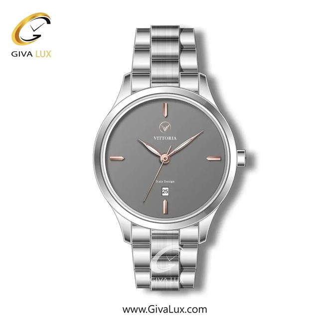 ساعت مچی اورجینال زنانه ویتوریا | Vittoria نقره ای | نقره ای| طوسی| کد رفرنس VT3291