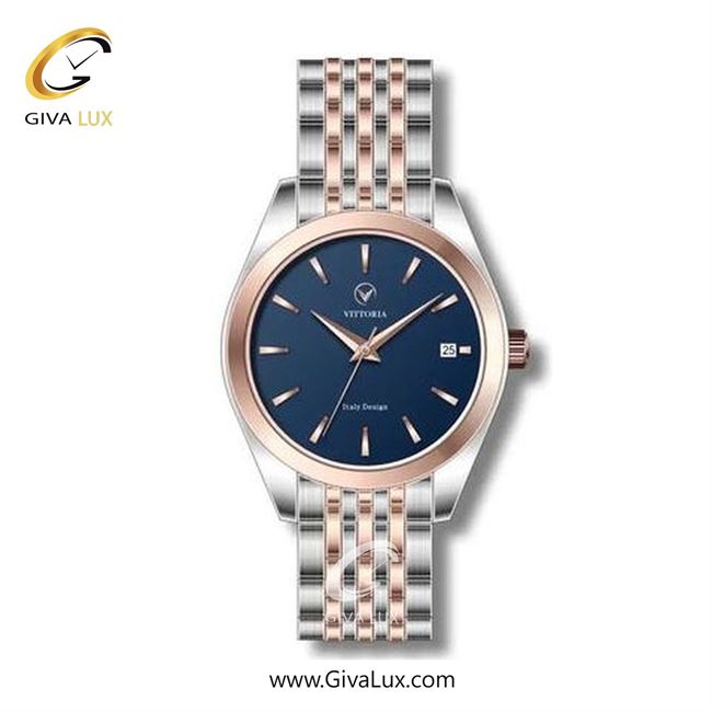 ساعت مچی اورجینال مردانه ویتوریا | Vittoria نقره ای-رزگلد | رزگلد-نقره ای| سرمه ای| کد رفرنس VT3295