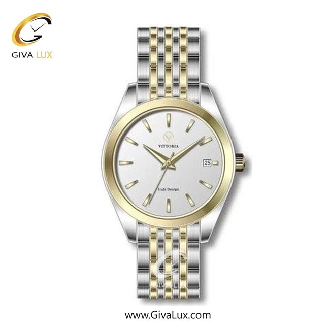 ساعت مچی اورجینال مردانه ویتوریا | Vittoria نقره ای-طلایی | طلایی-نقره ای| نقره ای| کد رفرنس VT3295