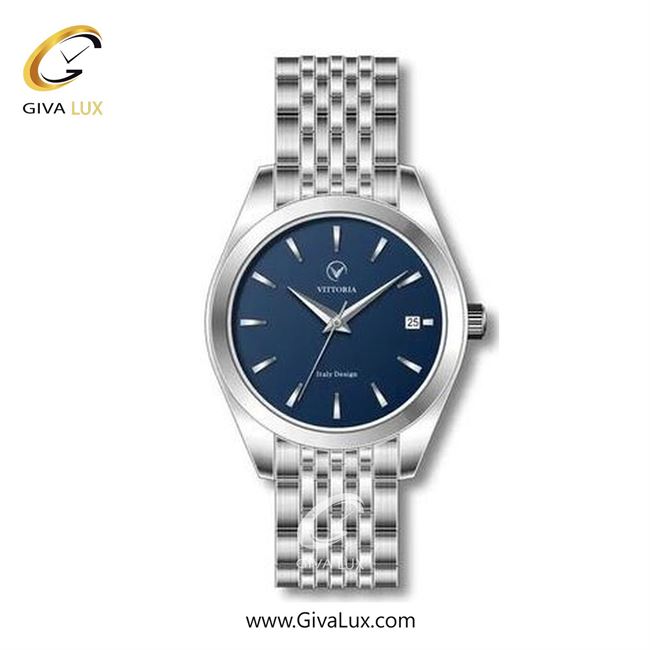 ساعت مچی اورجینال مردانه ویتوریا | Vittoria نقره ای | نقره ای| سرمه ای| کد رفرنس VT3295