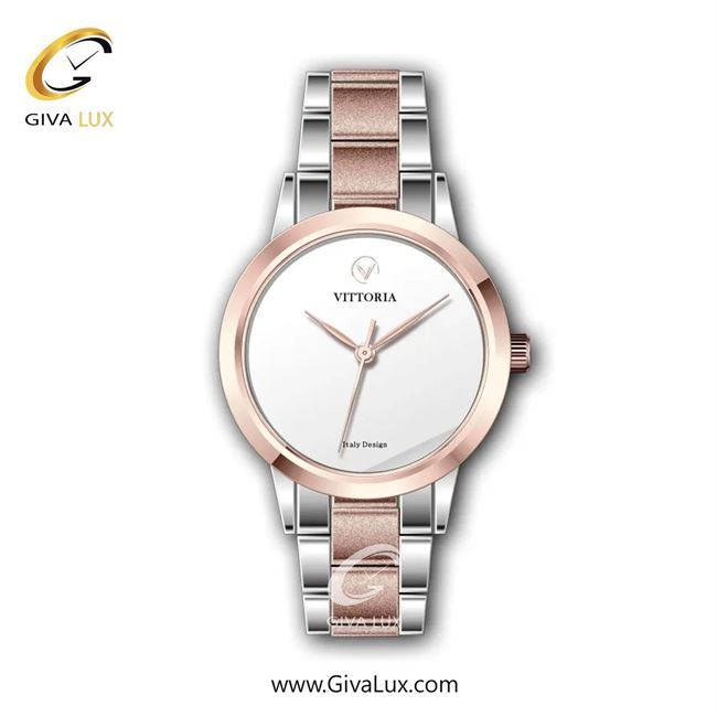 ساعت مچی اورجینال زنانه ویتوریا | Vittoria رزگلد | رزگلد-نقره ای| نقره ای| کد رفرنس VT3296