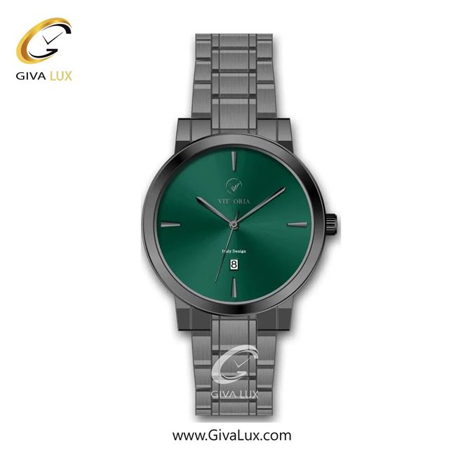 ساعت مچی اورجینال مردانه ویتوریا | Vittoria تیتانیوم | تیتانیوم(زغالی)| سبز یشمی تیره| کد رفرنس VT3297G
