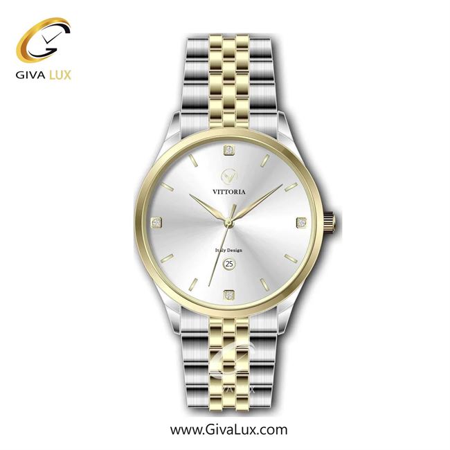 ساعت مچی اورجینال مردانه ویتوریا | Vittoria نقره ای-طلایی | طلایی-نقره ای| نقره ای| کد رفرنس VT3298G