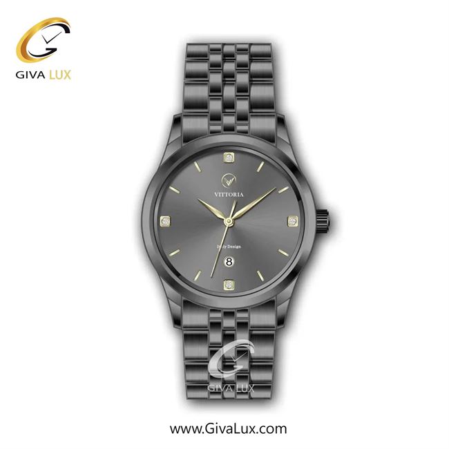 ساعت مچی اورجینال زنانه ویتوریا | Vittoria تیتانیوم | تیتانیوم(زغالی)| دودی|تیتانیوم| کد رفرنس VT3298L