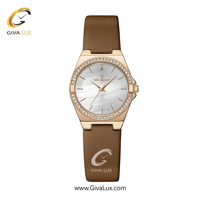 ساعت مچی اورجینال زنانه کلبرت COLBERT رزگلد | قهوه ای| سفید صدفی| کد رفرنس 0330L