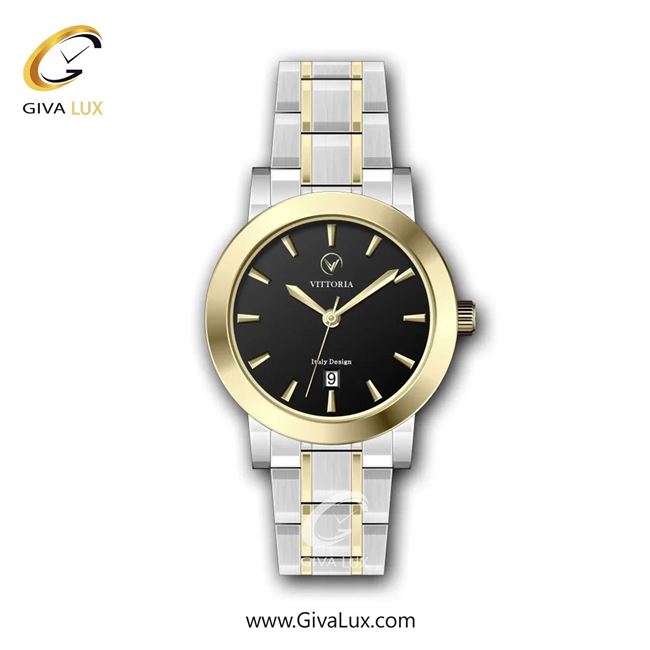 ساعت مچی اورجینال زنانه ویتوریا | Vittoria طلایی | نقره ای-طلایی| مشکی| کد رفرنس VT3300