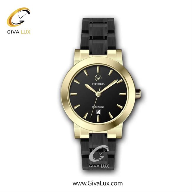 ساعت مچی اورجینال زنانه ویتوریا | Vittoria طلایی | مشکی| مشکی| کد رفرنس VT3300