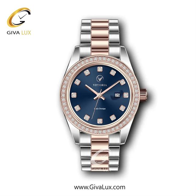 ساعت مچی اورجینال زنانه ویتوریا | Vittoria نقره ای-رزگلد | نقره ای-رزگلد| سرمه ای| کد رفرنس VT3301