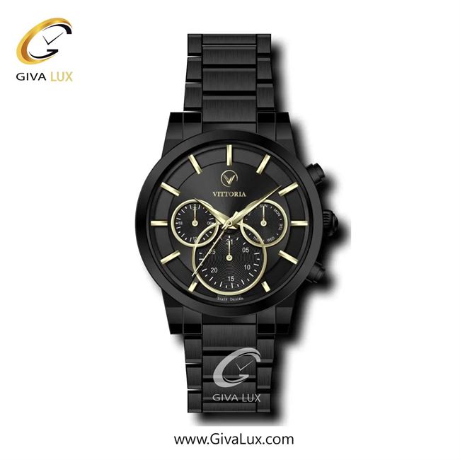 ساعت مچی اورجینال مردانه ویتوریا | Vittoria سه موتوره فول تایم مشکی | مشکی| مشکی| کد رفرنس VT3306