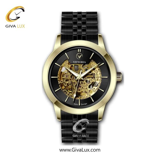ساعت مچی اورجینال مردانه ویتوریا | Vittoria طلایی | مشکی| مشکی| کد رفرنس VT3316