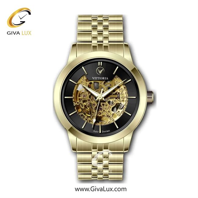 ساعت مچی اورجینال مردانه ویتوریا | Vittoria طلایی | طلایی| مشکی| کد رفرنس VT3316