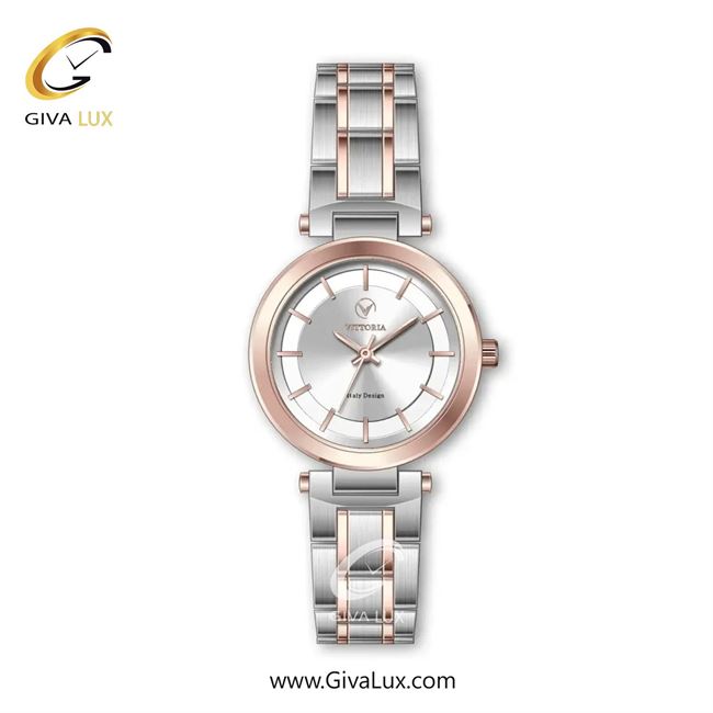 ساعت مچی اورجینال زنانه ویتوریا | Vittoria رزگلد | نقره ای-رزگلد| نقره ای| کد رفرنس VT3319