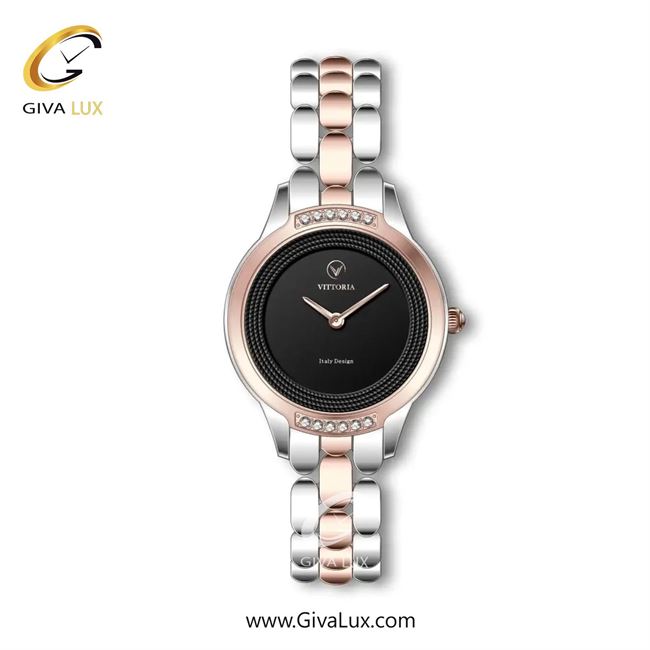 ساعت مچی اورجینال زنانه ویتوریا | Vittoria رزگلد-نقره ای | نقره ای-رزگلد| مشکی| کد رفرنس VT3320