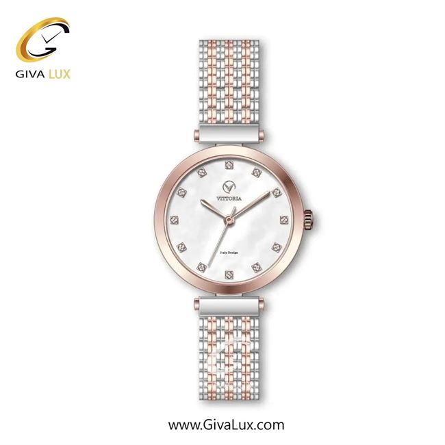 ساعت مچی اورجینال زنانه ویتوریا | Vittoria رزگلد | نقره ای-رزگلد| نقره ای| کد رفرنس VT3322