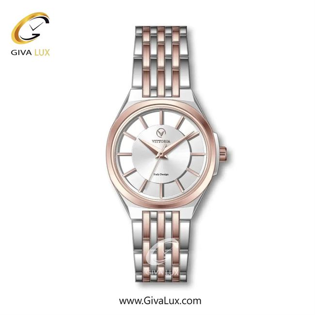 ساعت مچی اورجینال زنانه ویتوریا | Vittoria رزگلد | رزگلد-نقره ای| نقره ای| کد رفرنس VT3323