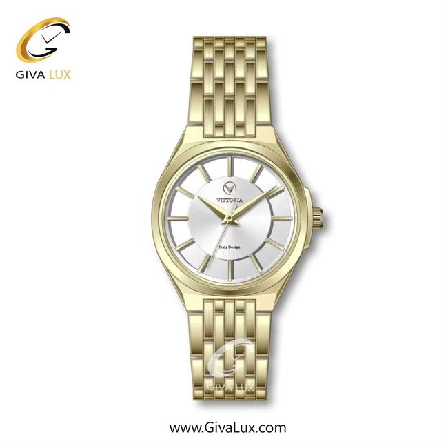 ساعت مچی اورجینال زنانه ویتوریا | Vittoria طلایی | طلایی| نقره ای| کد رفرنس VT3323
