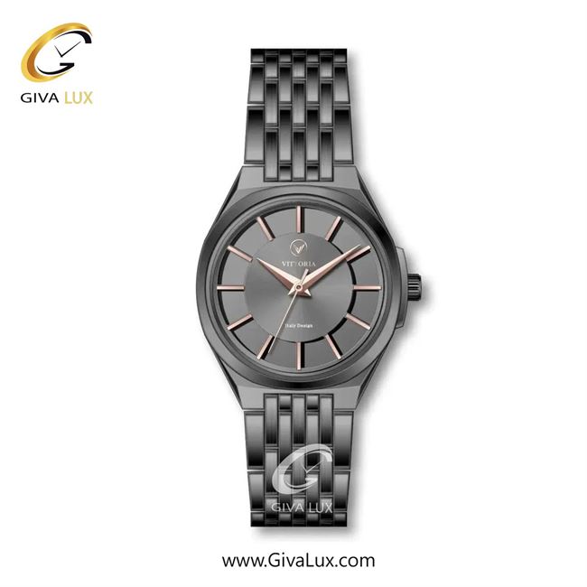 ساعت مچی اورجینال زنانه ویتوریا | Vittoria تیتانیوم | تیتانیوم(زغالی)| دودی|تیتانیوم| کد رفرنس VT3323