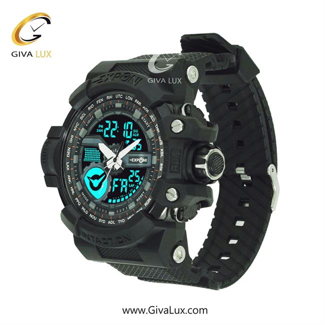 ساعت مچی اورجینال اکسپونی مردانه دو زمانه مشکی | مشکی | مشکی | کد رفرنس 3323 BK/BK