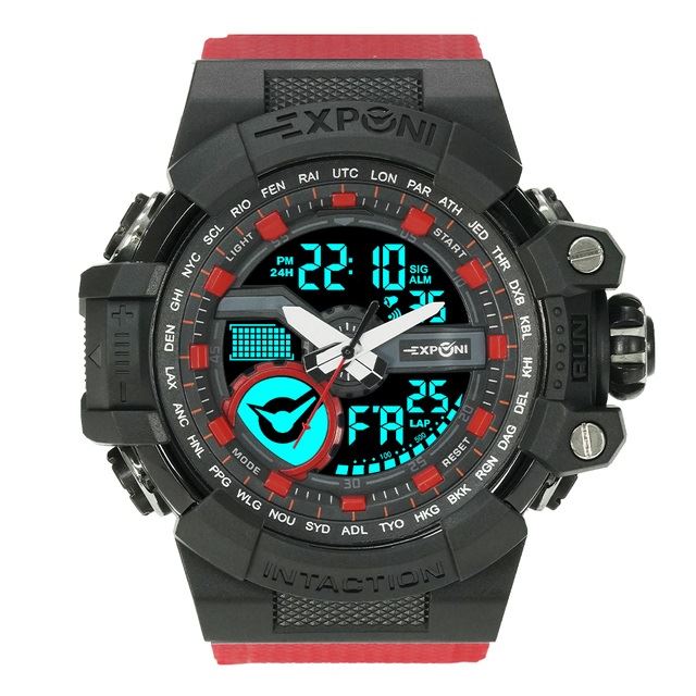 ساعت مچی اورجینال اکسپونی مردانه دو زمانه مشکی | مشکی | آبی | کد رفرنس 3323 BK/BU