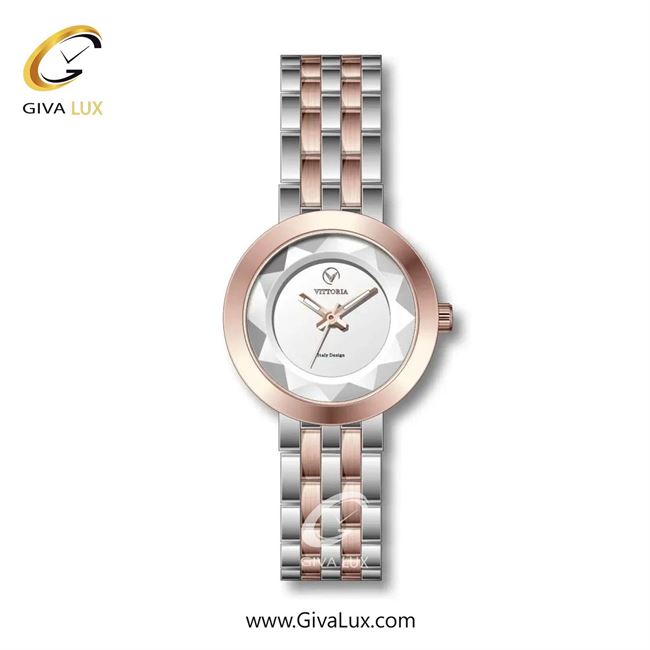 ساعت مچی اورجینال زنانه ویتوریا | Vittoria رزگلد | نقره ای-رزگلد| نقره ای| کد رفرنس VT3324