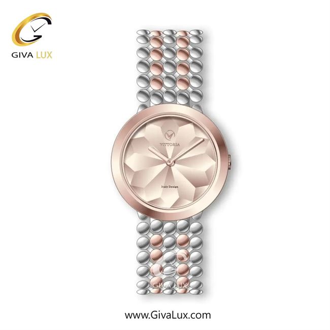 ساعت مچی اورجینال زنانه ویتوریا | Vittoria رزگلد | نقره ای-رزگلد| رزگلد| کد رفرنس VT3326