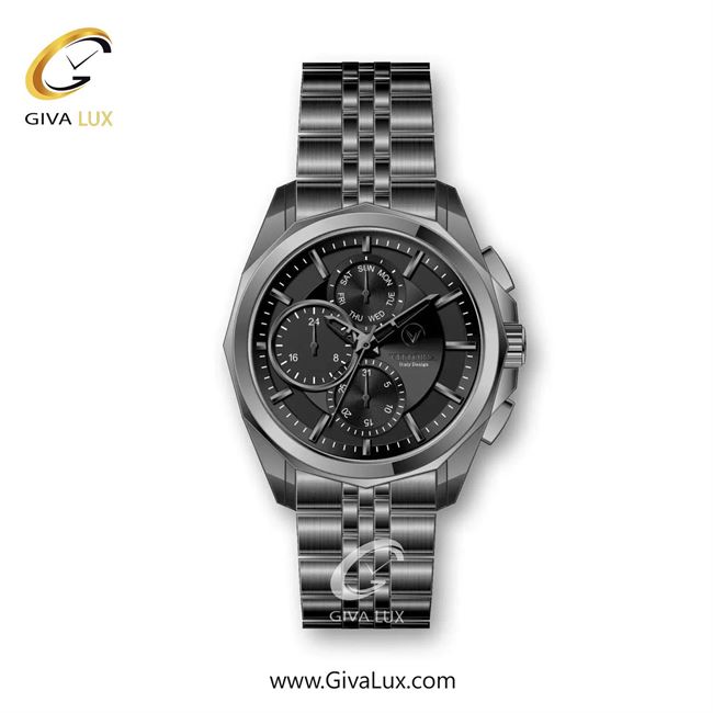 ساعت مچی اورجینال مردانه ویتوریا | Vittoria سه موتوره فول تایم تیتانیوم | تیتانیوم(زغالی)| مشکی| کد رفرنس VT3328