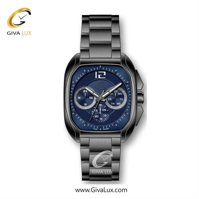 ساعت مچی اورجینال مردانه ویتوریا | Vittoria سه موتوره فول تایم تیتانیوم | تیتانیوم(زغالی)| سرمه ای| کد رفرنس VT3331