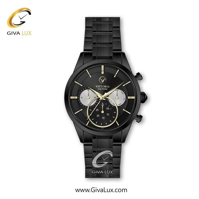 ساعت مچی اورجینال مردانه ویتوریا | Vittoria سه موتوره فول تایم مشکی | مشکی| مشکی| کد رفرنس VT3335