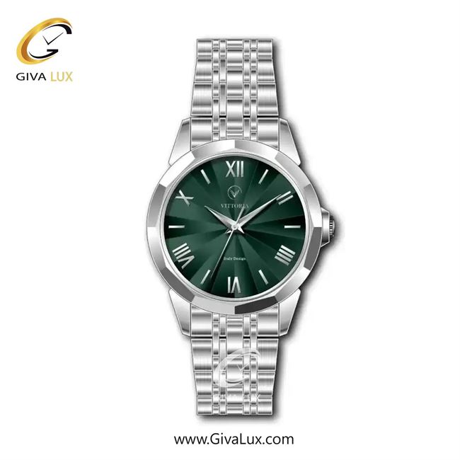 ساعت مچی اورجینال زنانه ویتوریا | Vittoria نقره ای | نقره ای| سبز یشمی تیره| کد رفرنس VT3363