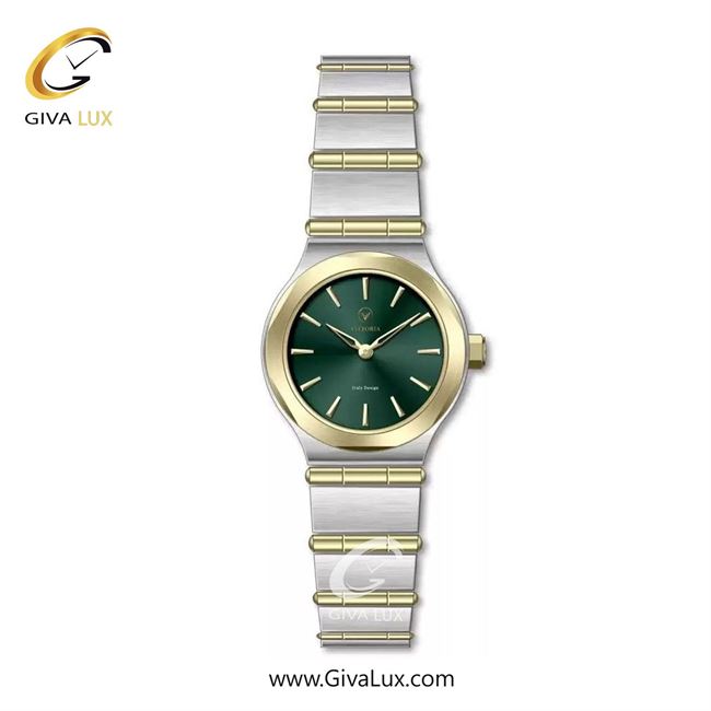 ساعت مچی اورجینال زنانه ویتوریا | Vittoria طلایی | طلایی-نقره ای| سبز یشمی تیره| کد رفرنس VT3364