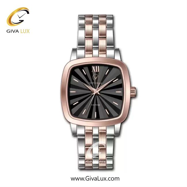 ساعت مچی اورجینال زنانه ویتوریا | Vittoria رزگلد | نقره ای-رزگلد| مشکی| کد رفرنس VT3366